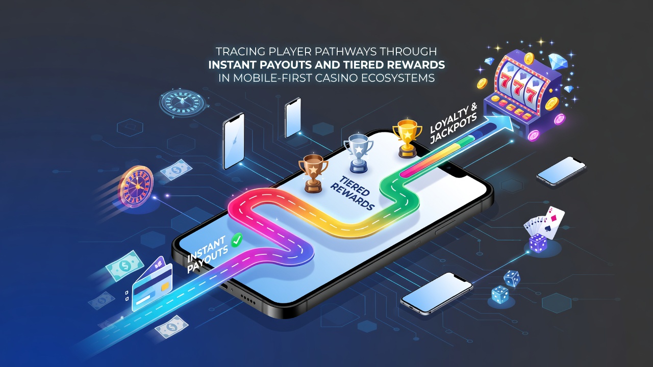 Mobile Casino-App mit gestaffelten Belohnungen und Auszahlungsoptionen auf Smartphone-Display